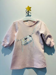 The Marc Jacobs Baby Girls Purple Chalk Graphic-print Long-Sleeve cotton dress
