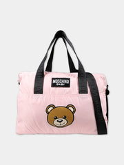 Moschino Diaper Bag with Changing Mat and Teddy Bear Logo