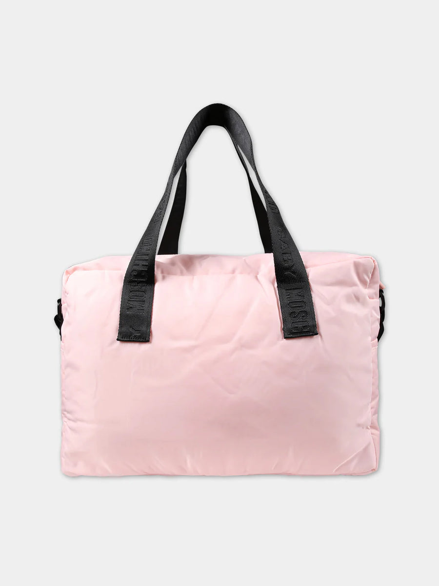 Moschino Diaper Bag with Changing Mat and Teddy Bear Logo