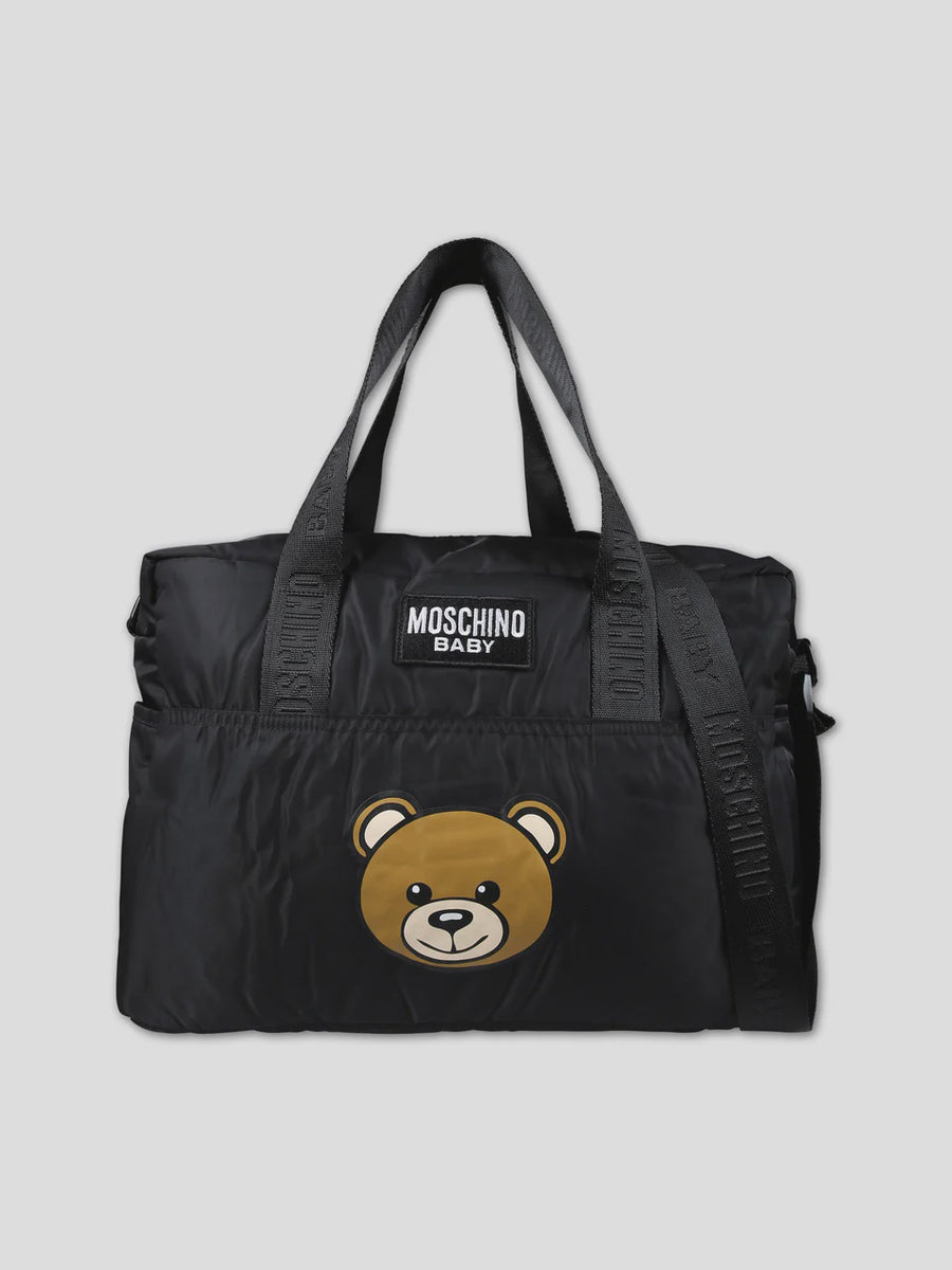 Moschino Diaper Bag with Changing Mat and Teddy Bear Logo