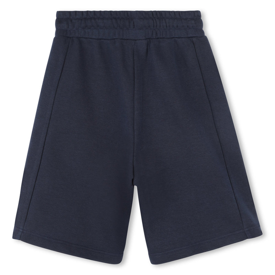 Boss Boys White & Blue Cotton Shorts Set