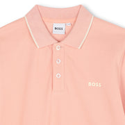 Boss Boys Blossom Pink SS Solid Color Polo