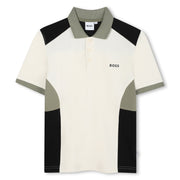 Boss Boys Sand Colorblock SS Polo