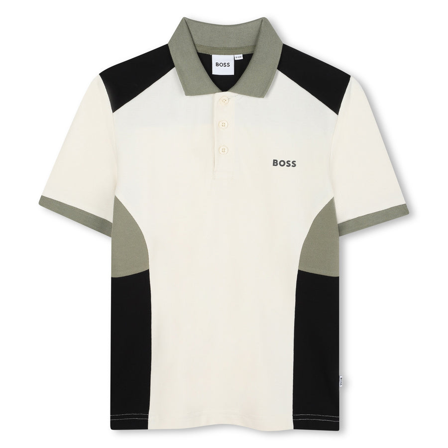 Boss Boys Sand Colorblock SS Polo
