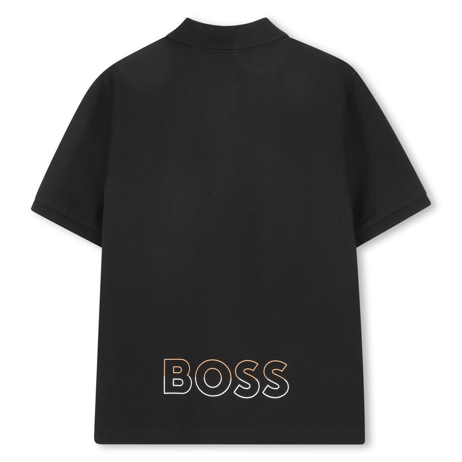 Boss Cotton Pique Polo with Logo on Back