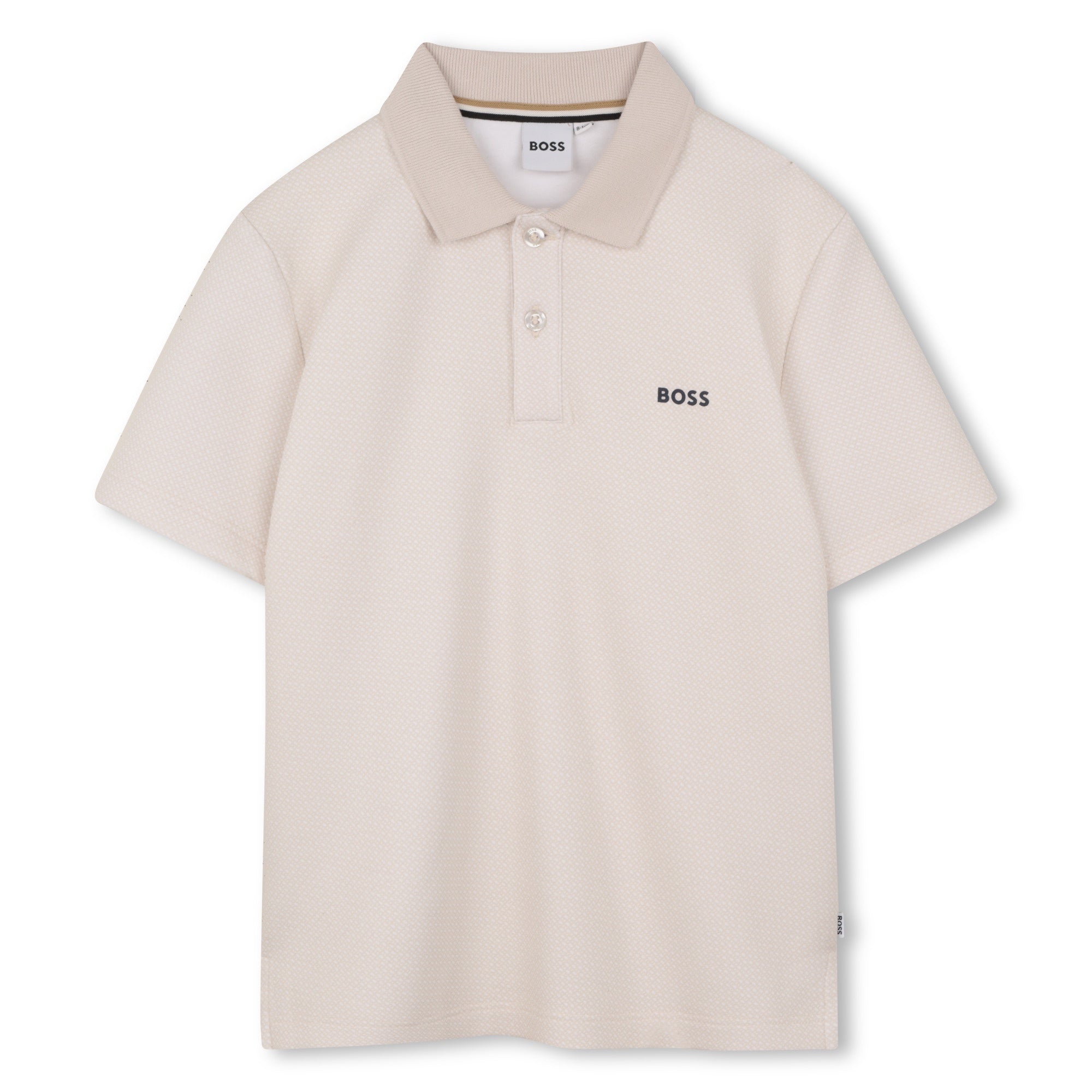 Boss Boys Double B Monogrammed Polo Shirt Sand