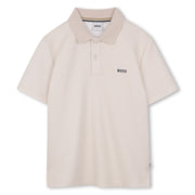 Boss Boys Double B Monogrammed Polo Shirt Sand