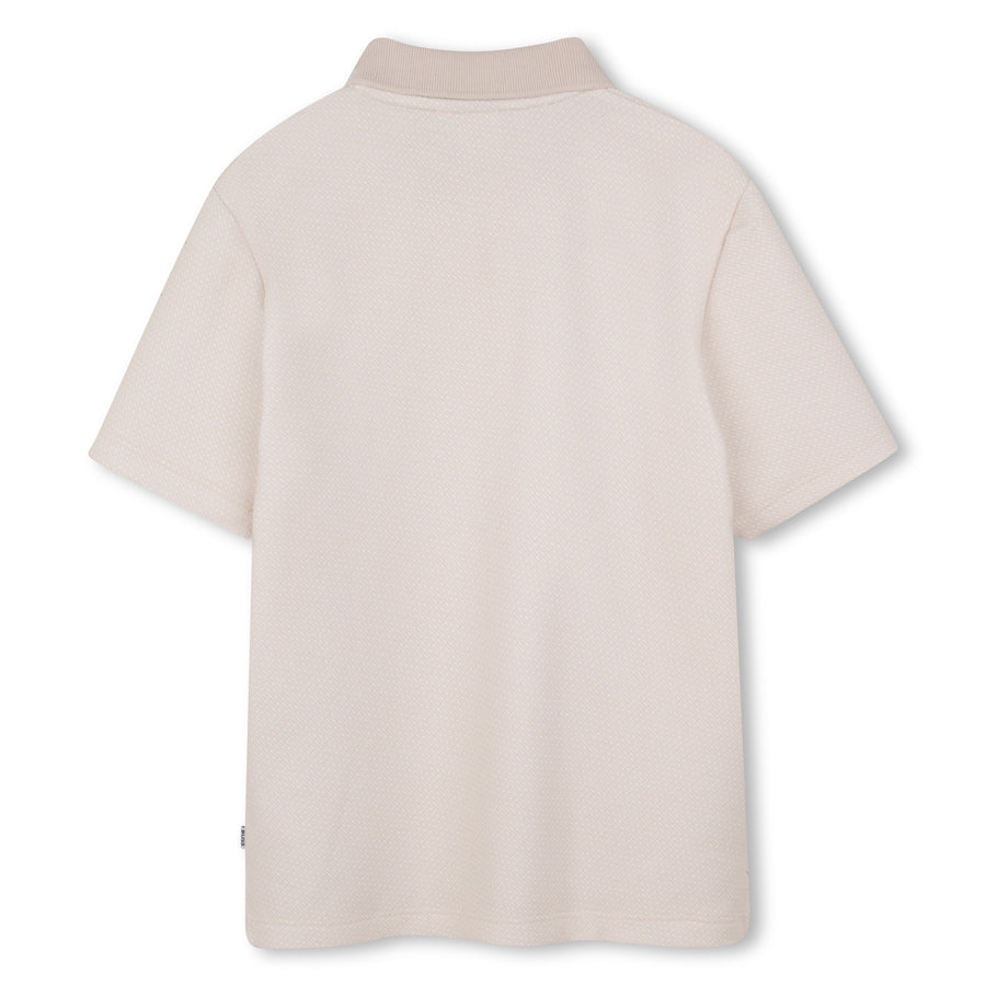Boss Boys Double B Monogrammed Polo Shirt Sand