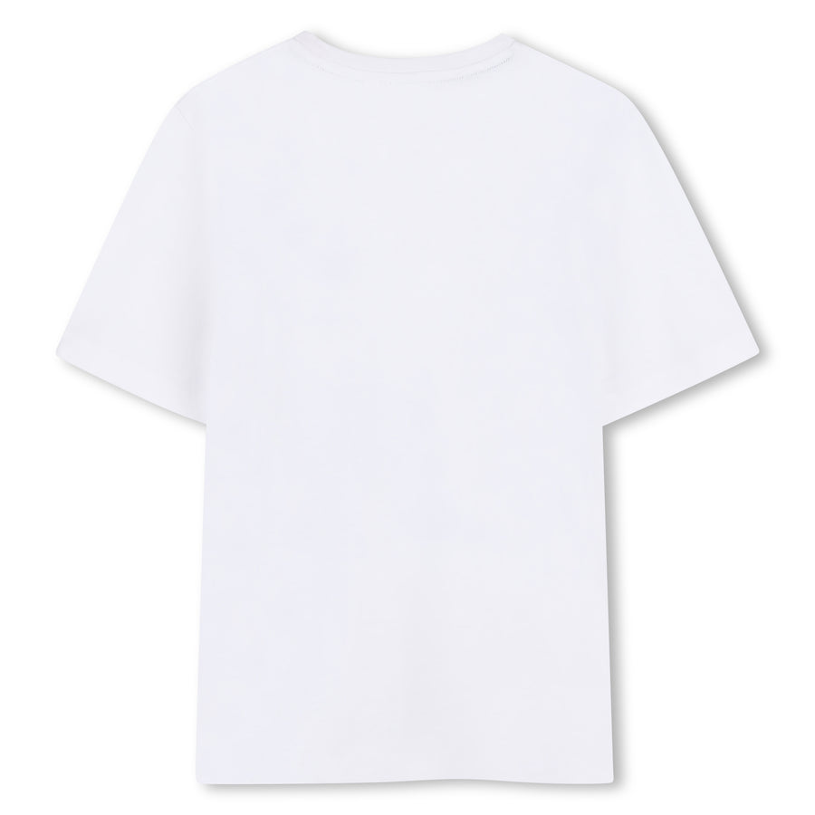 Boss Boy Cotton Jersey Tee Shirt with Multi Logo