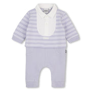 Boss LS Striped 2in1 Coverall with Polo Collar