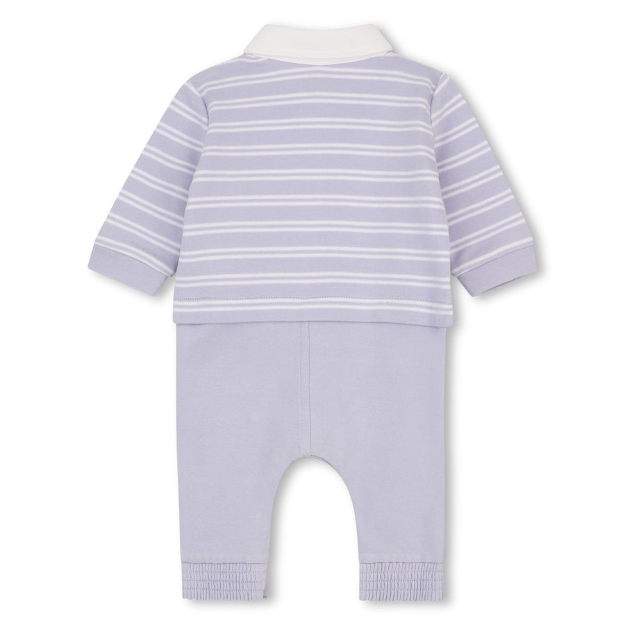 Boss LS Striped 2in1 Coverall with Polo Collar