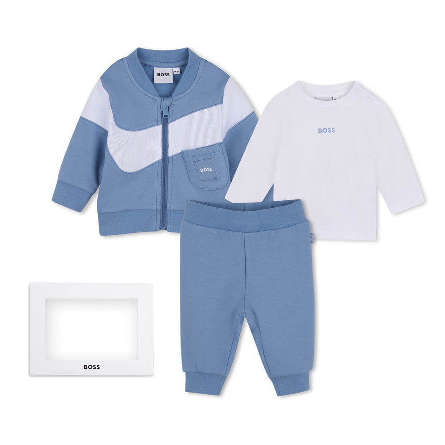 Boss Baby Ashleigh Blue 3pc Cardigan Tee and Trousers Gift Box Set