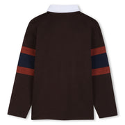 Boss LS Jersey Polo with Bold Stripes Across the Middle