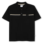 Boss Pique Polo with Stipe Across with Double B