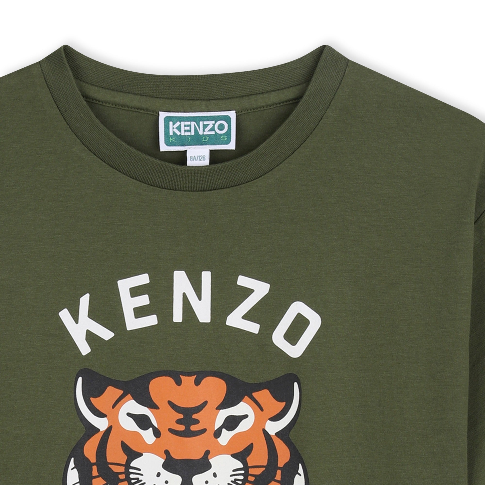 Kenzo Khaki Tshirt in Jersey with Logo