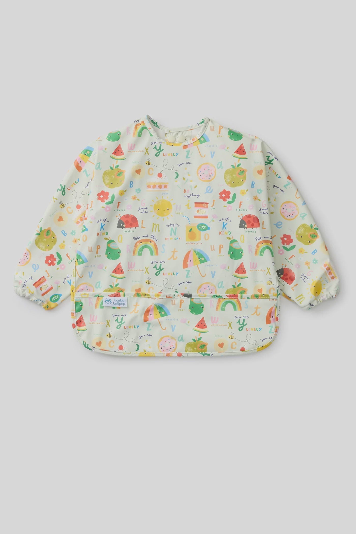 Loulou Lollipop Long Sleeve Bib Alphabet Smile