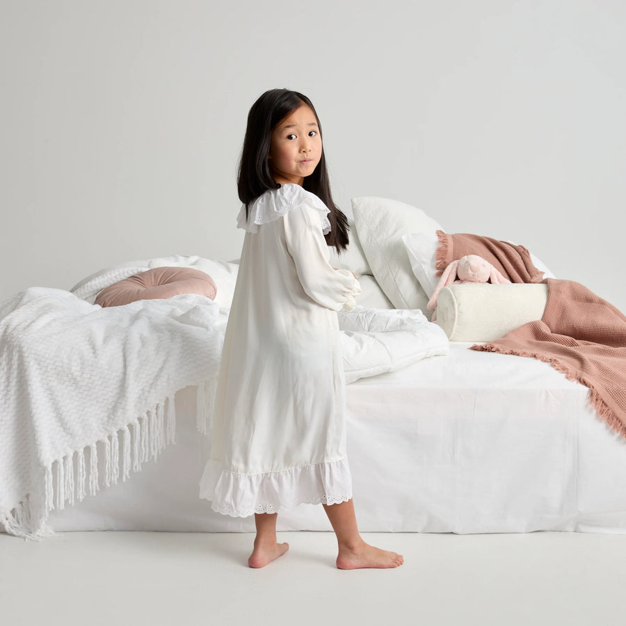 La Mimiland Mi Ruffle Lounge Dress Pearl White