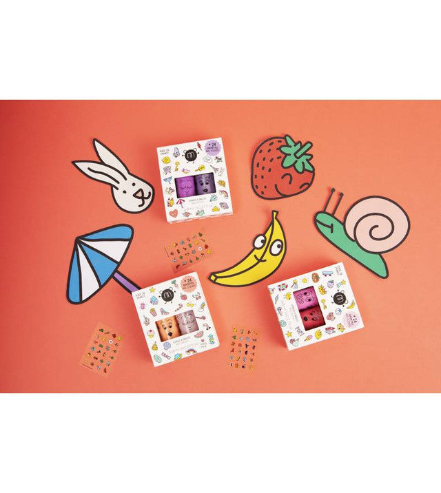 Nailmatic Set of 2 Nail Polishes & Stickers CRAC