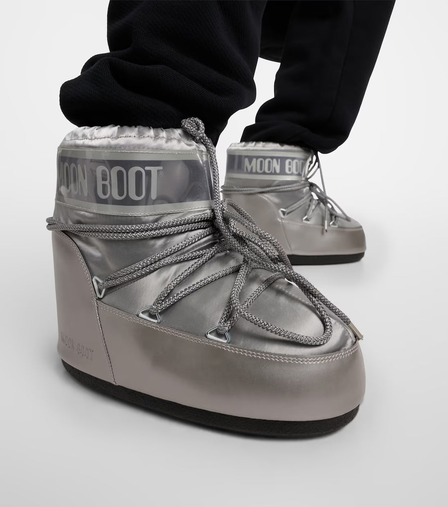 MOON BOOT MB ICON LOW GLANCE SILVER
