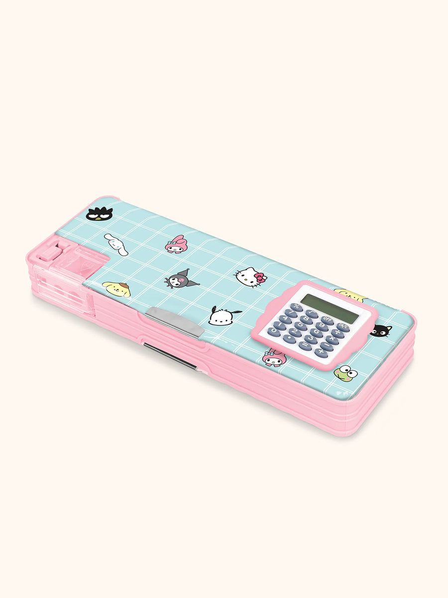 Studio Oh! Hello Kitty and Friends Blue Grid Pencil Case