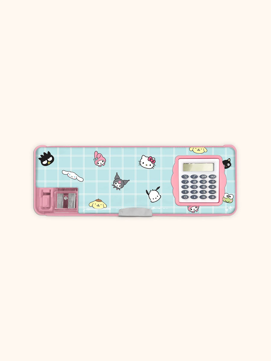 Studio Oh! Hello Kitty and Friends Blue Grid Pencil Case