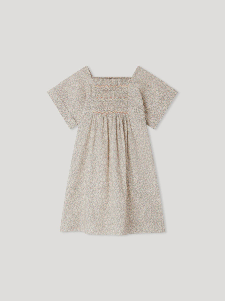Bonpoint Paysanne Smocked Dress pink