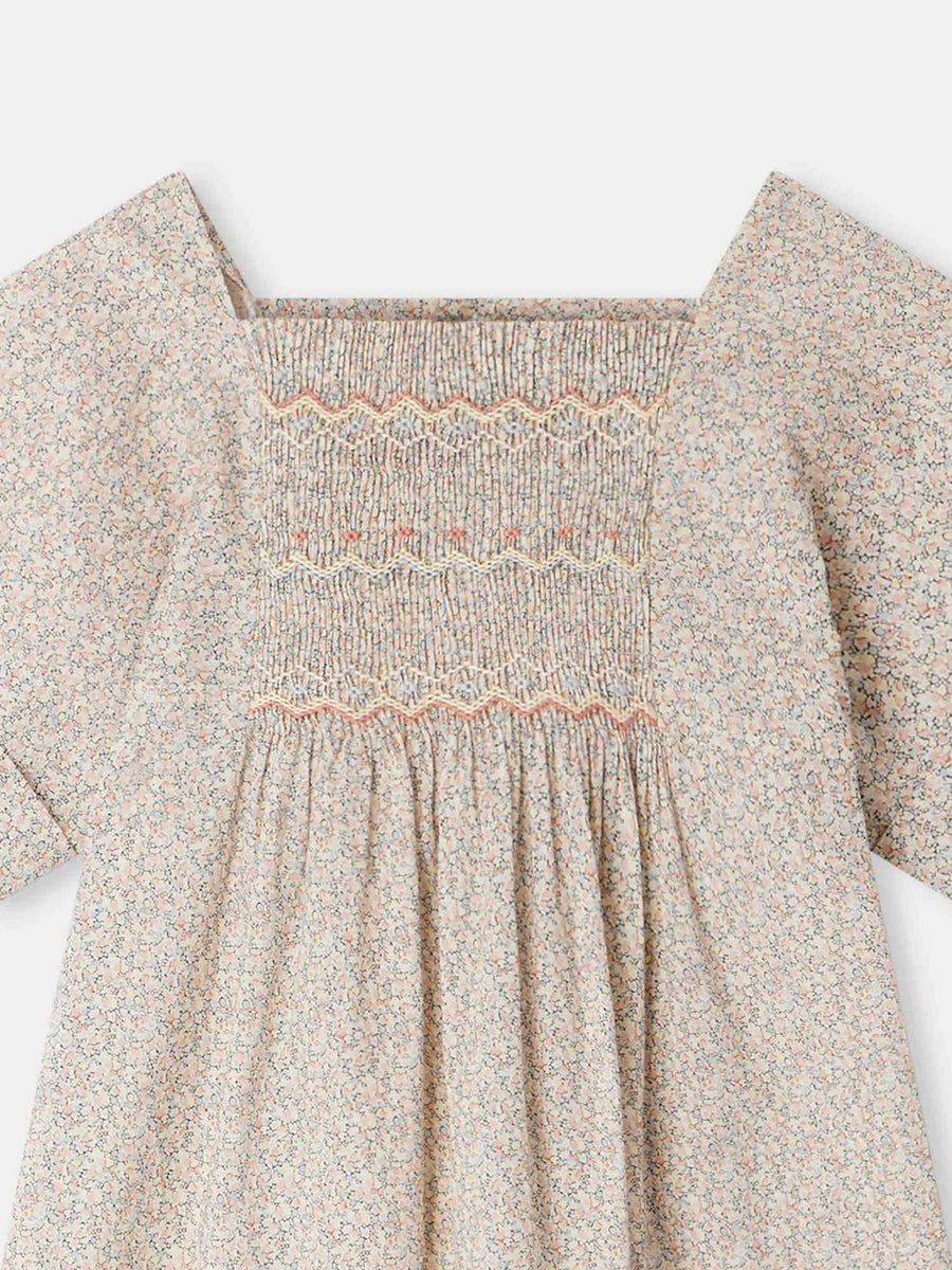 Bonpoint Paysanne Smocked Dress pink