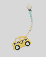 Loulou Lollipop Silicone Clip Teether Set - Yellow Taxi