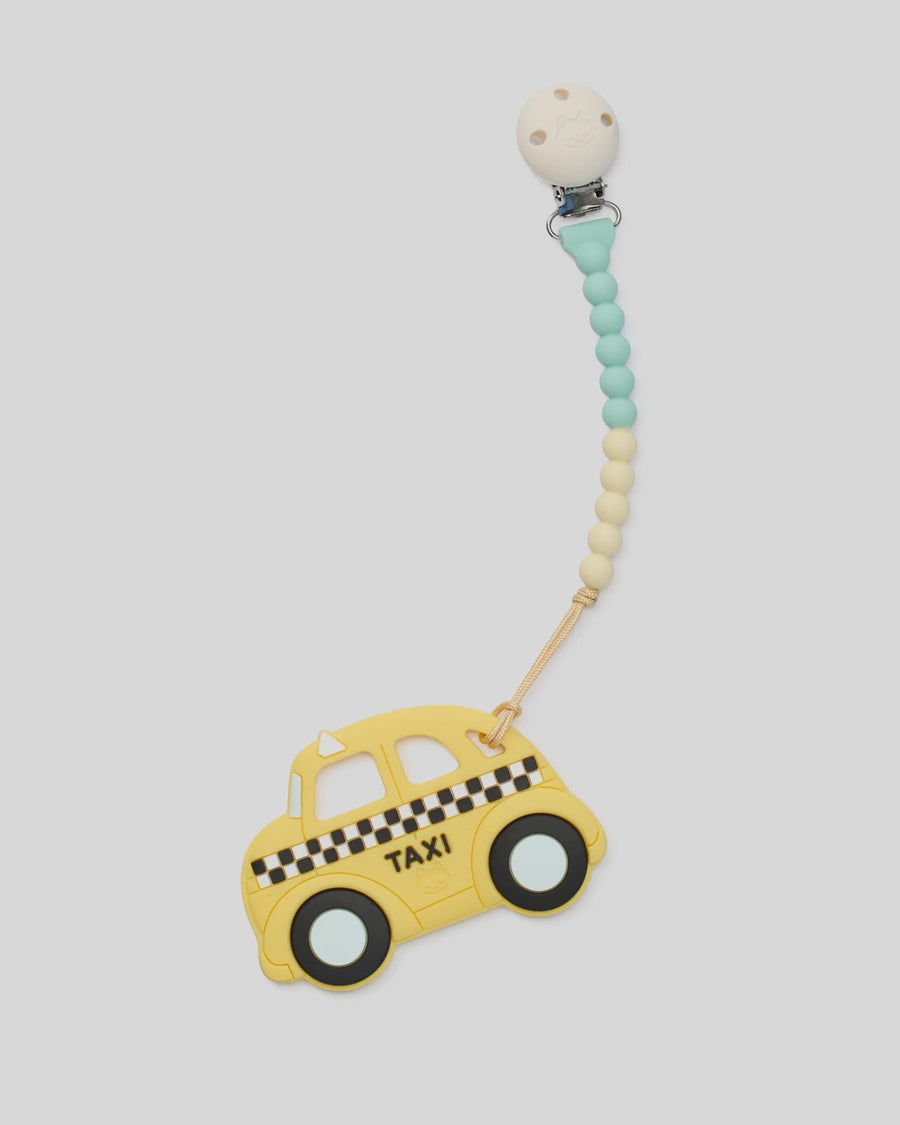 Loulou Lollipop Silicone Clip Teether Set - Yellow Taxi