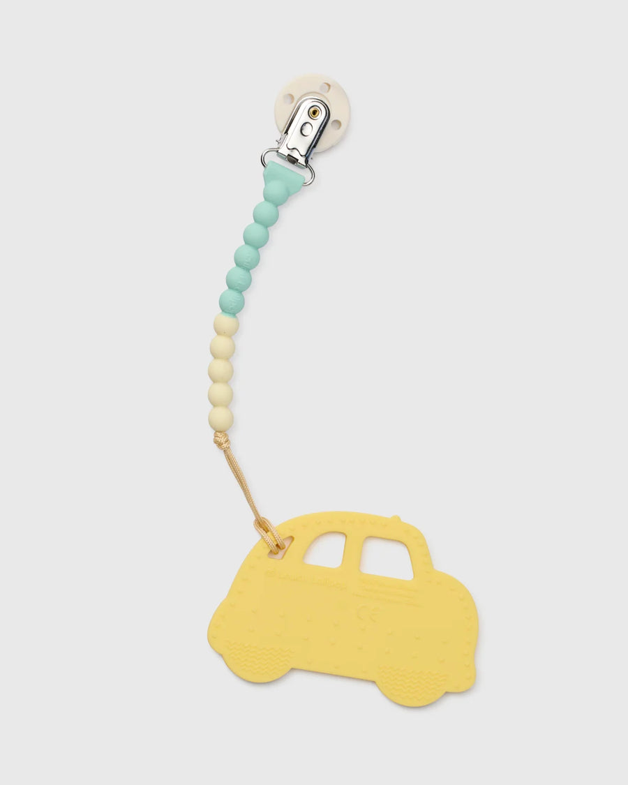 Loulou Lollipop Silicone Clip Teether Set - Yellow Taxi