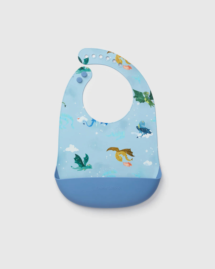 Loulou Lollipop Silicone Bib Magical Dragon