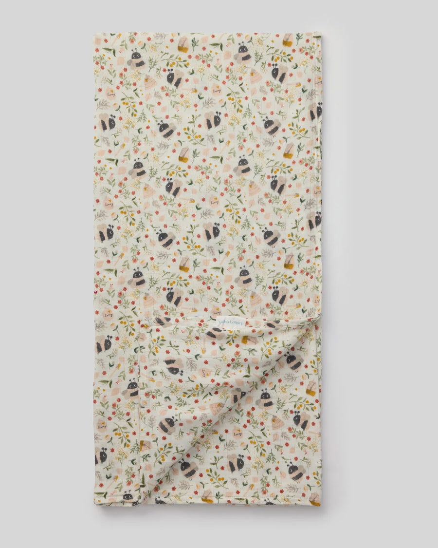 Loulou Lollipop Muslin Swaddle - Bumble Bees