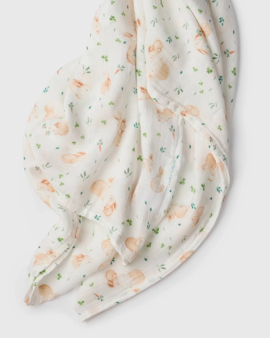 Loulou Lollipop Muslin Swaddle - Bunny Meadow