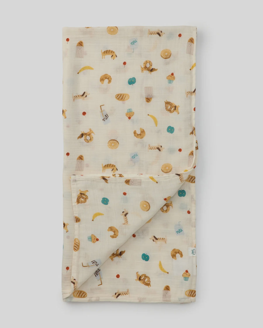 Loulou Lollipop Muslin Swaddle - French Breakfast