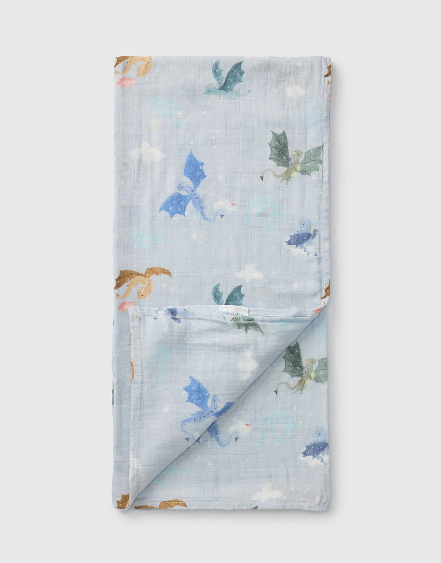 Loulou Lollipop Muslin Swaddle - Magical Dragons