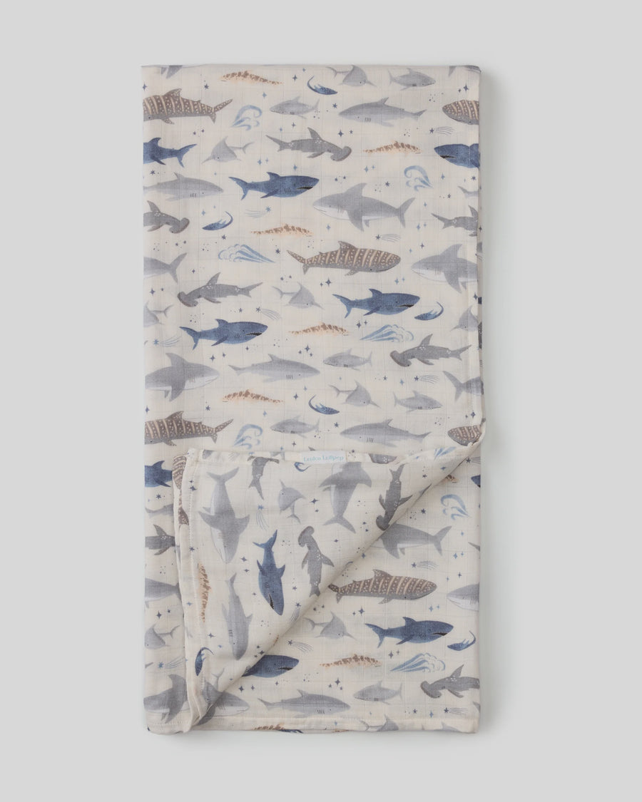 Loulou Lollipop Muslin Swaddle - Sharks