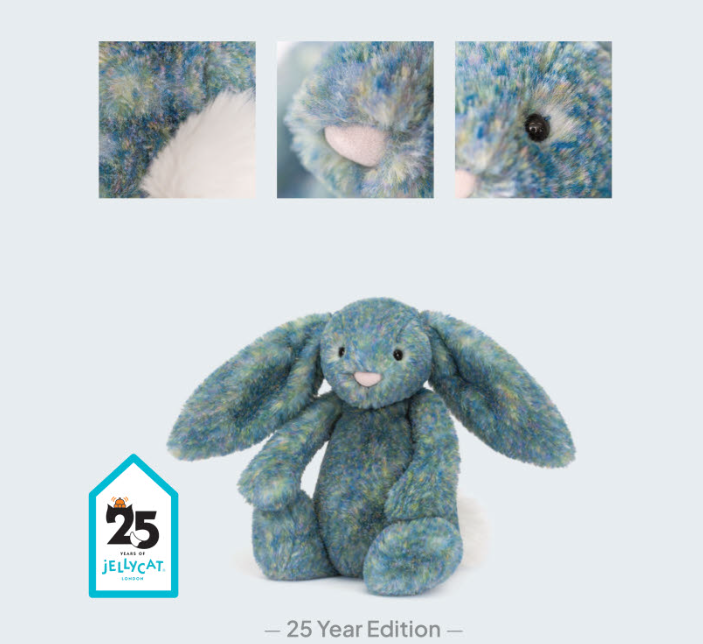 Jellycat Bashful Luxe Bunny Azure (Jellycat 25th Anniversary & Heritage Collection)