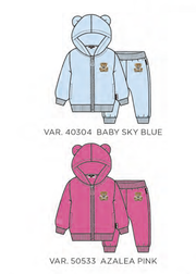 Moschino Baby Zip Up Bear Hooded Sweat Set with Bear Patch