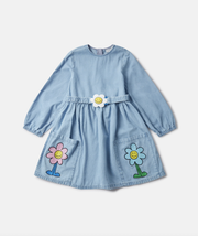 Stella McCartney Kids Flower Graphic Buckle Long-Sleeve Dress
