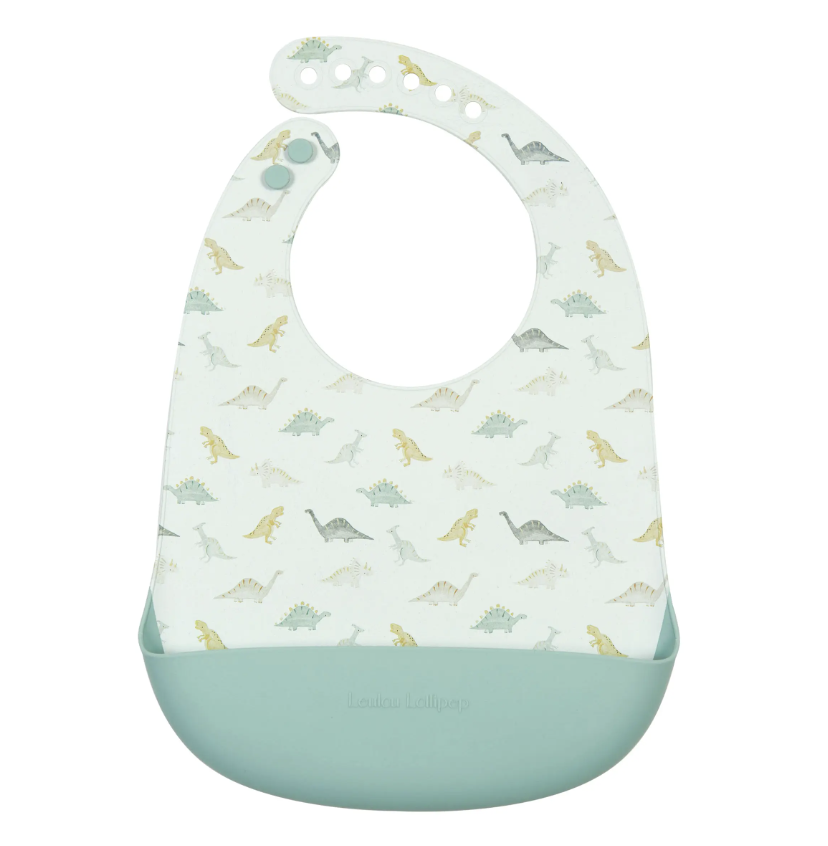 Loulou Lollipop Silicone Bib Printed - Dino Friends