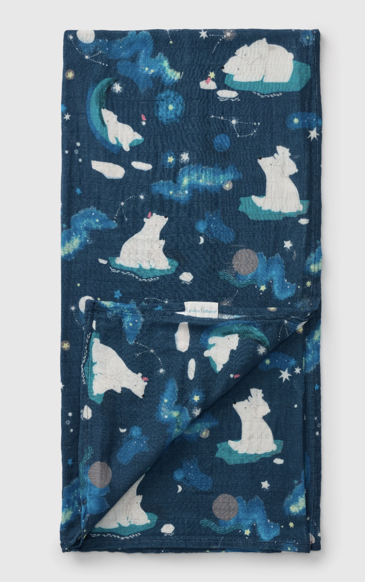 Loulou Lollipop Muslin Swaddle - Stargazing Bear