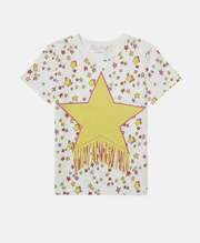 Stella McCartney Kids Star Graphic Fringed T-Shirt