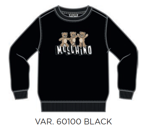 Moschino Black Cotton 3 Bears Logo Sweatshirt