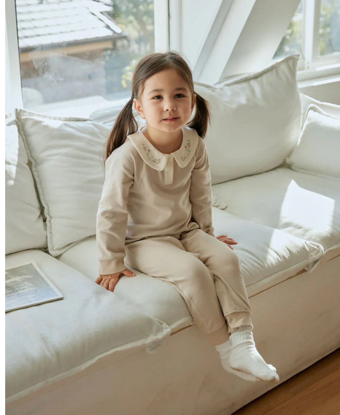 Norsu Organic Baby Organic Cotton Collar Bodysuit Light Grey