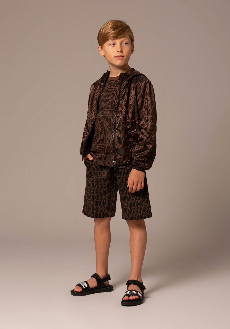 Moschino Kids Allover Logo Nylon Windbreaker