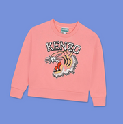 Kenzo Girls Pink Embroidered Cotton Sweatshirt