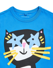 Stella McCartney Kids Cat print cotton jersey t-shirt