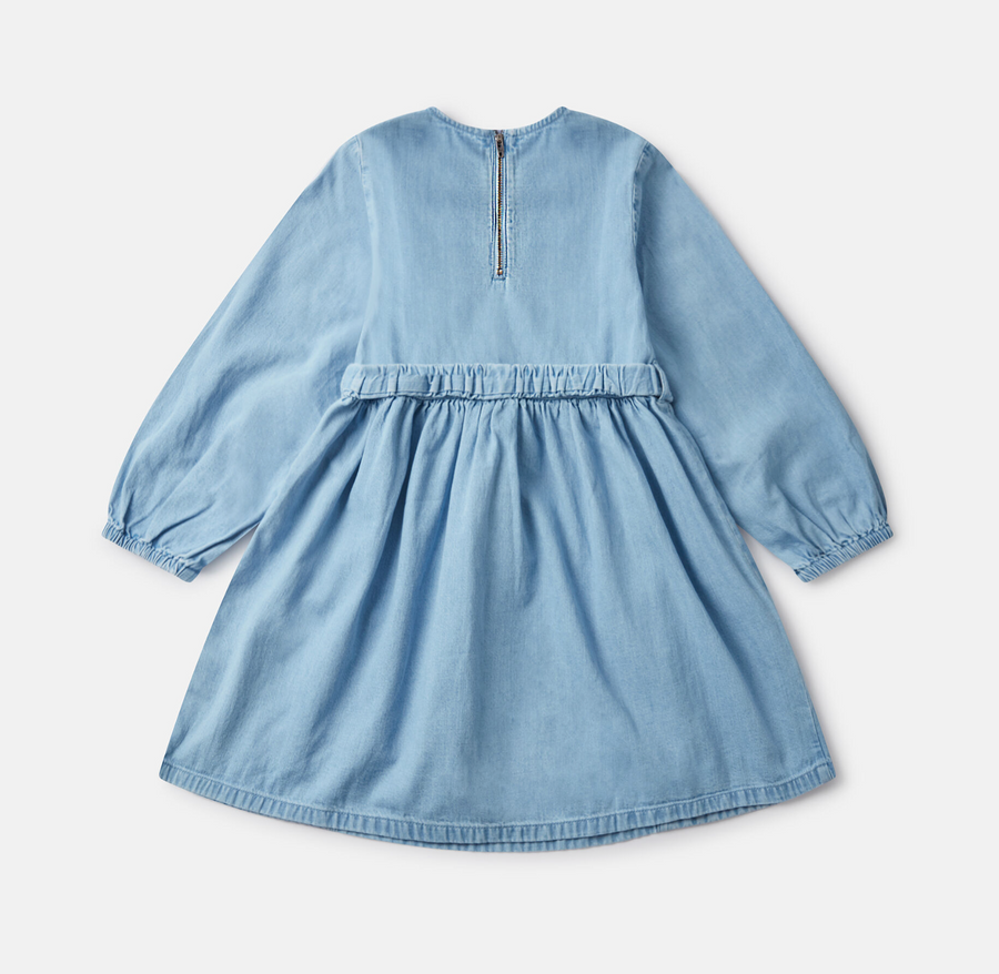 Stella McCartney Kids Flower Graphic Buckle Long-Sleeve Dress