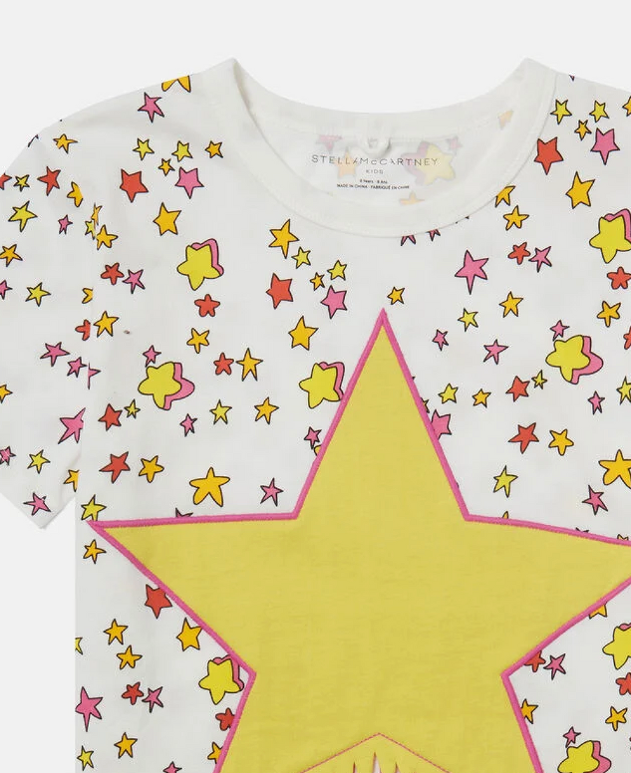 Stella McCartney Kids Star Graphic Fringed T-Shirt