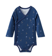 Norsu Baby Organic Kimono Long-Sleeve Onesie Hockey